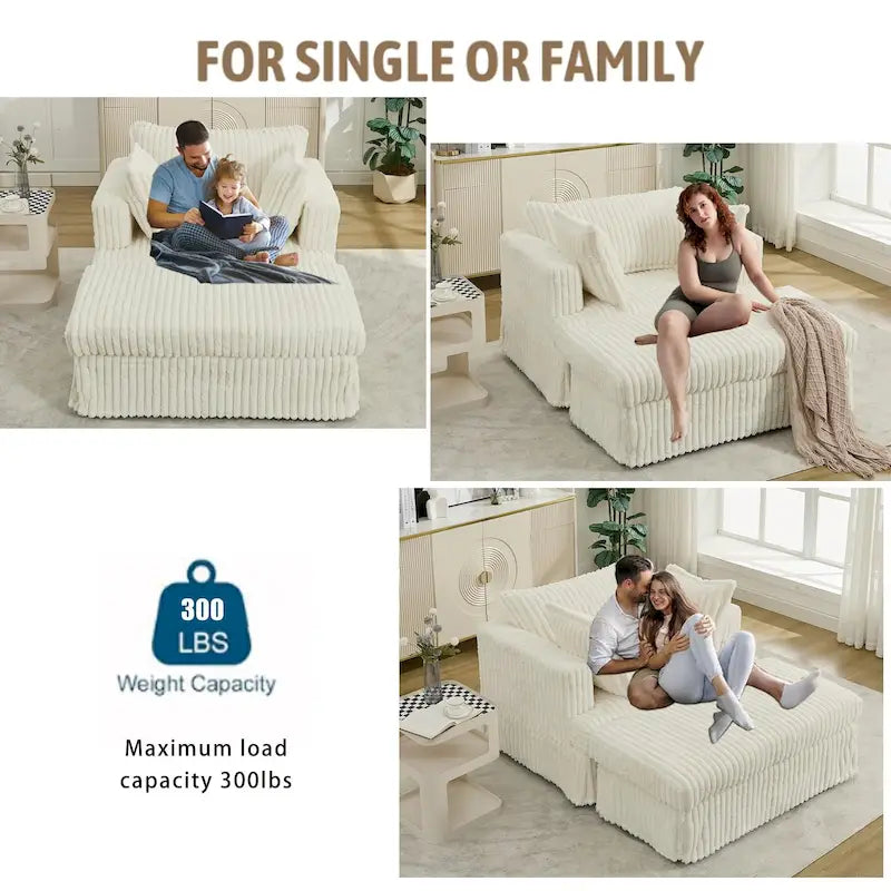 47.8  Chaise longue rembourrée surdimensionnée avec oreillers