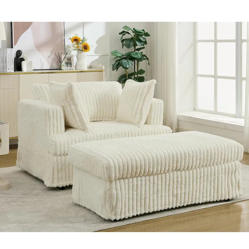 47.8  Chaise longue rembourrée surdimensionnée avec oreillers