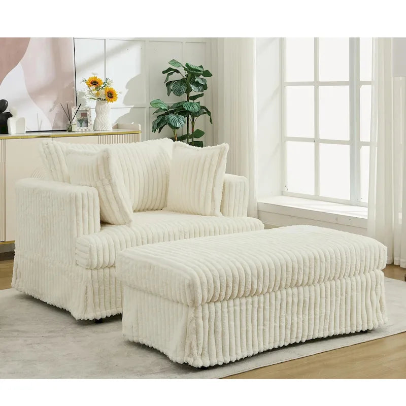47.8  Chaise longue rembourrée surdimensionnée avec oreillers