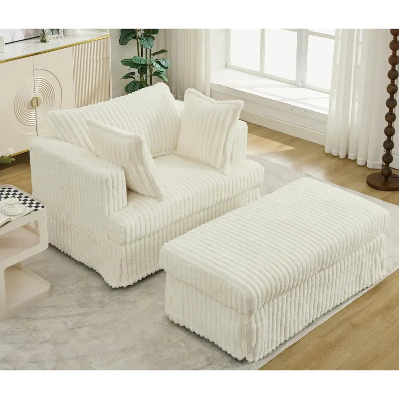 47.8  Chaise longue rembourrée surdimensionnée avec oreillers