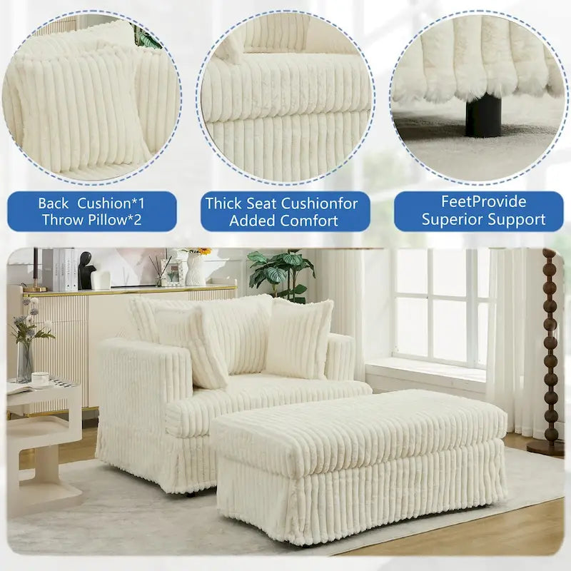 47.8  Chaise longue rembourrée surdimensionnée avec oreillers