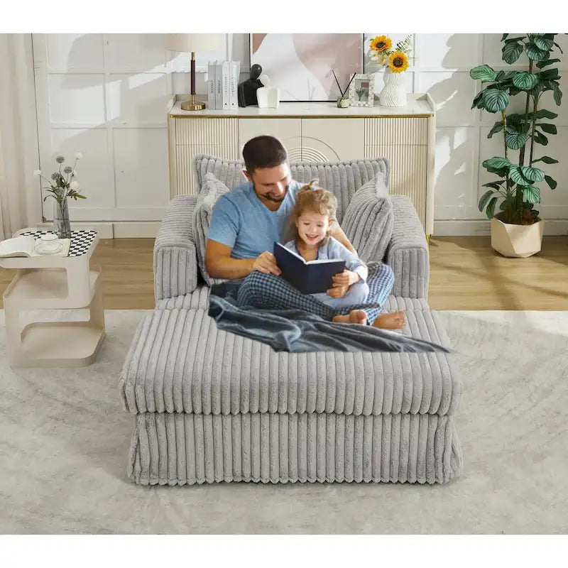 47.8  Chaise longue rembourrée surdimensionnée avec oreillers