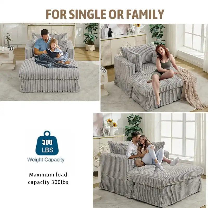 47.8  Chaise longue rembourrée surdimensionnée avec oreillers