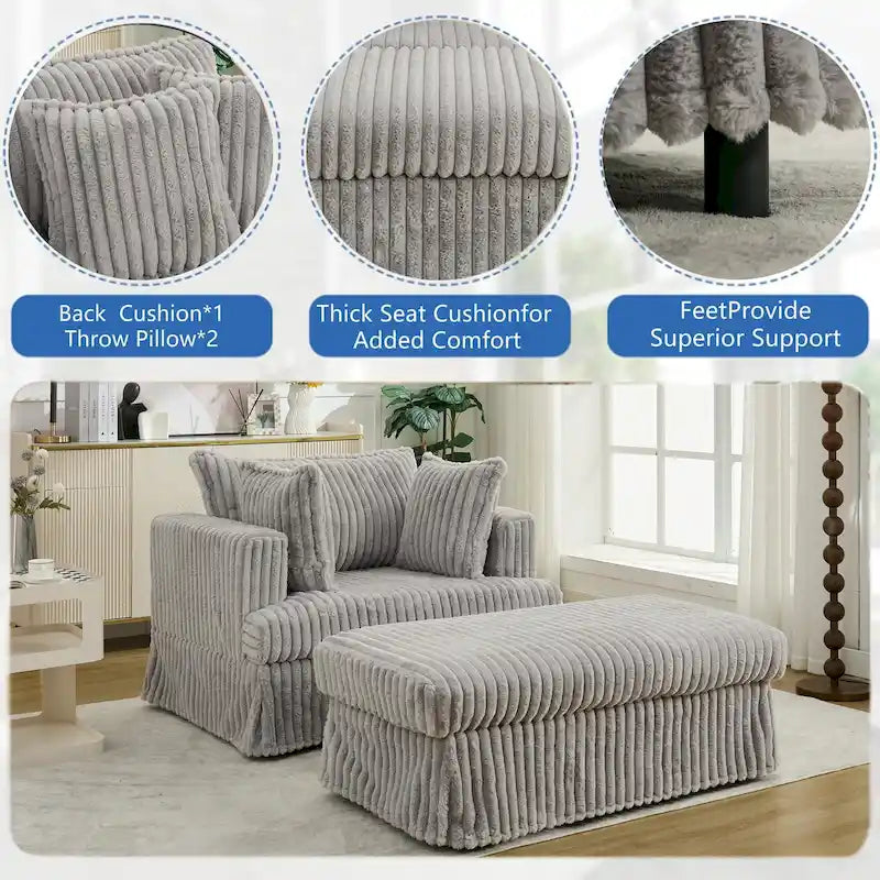 47.8  Chaise longue rembourrée surdimensionnée avec oreillers