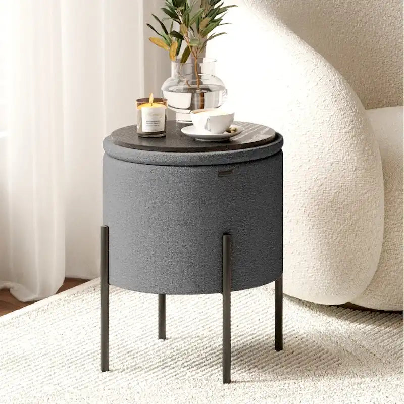 Repose-pieds de rangement rond