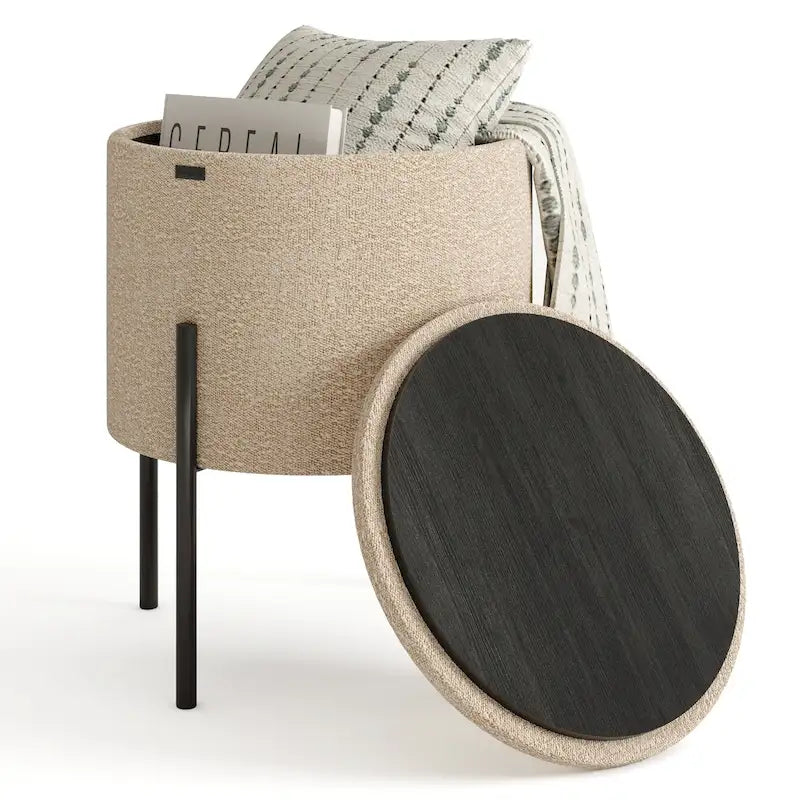 Repose-pieds de rangement rond