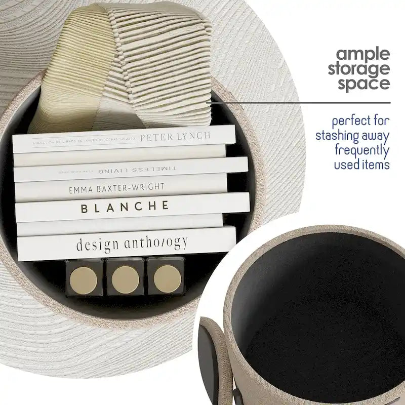 Repose-pieds de rangement rond