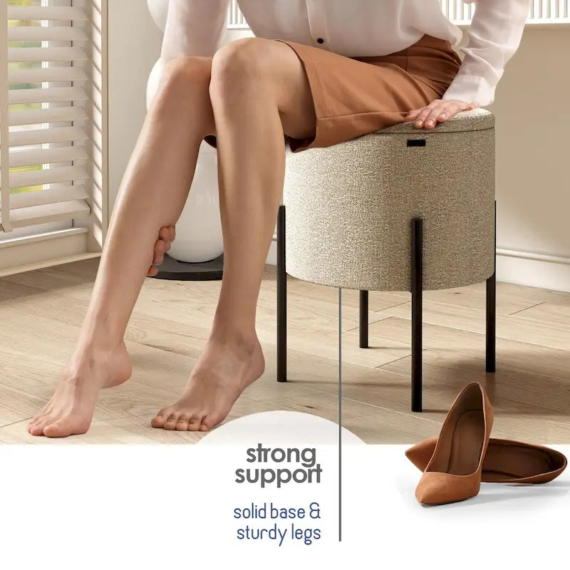 Repose-pieds de rangement rond