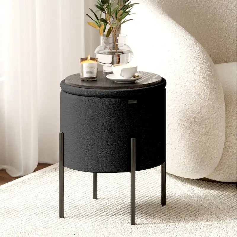 Repose-pieds de rangement rond
