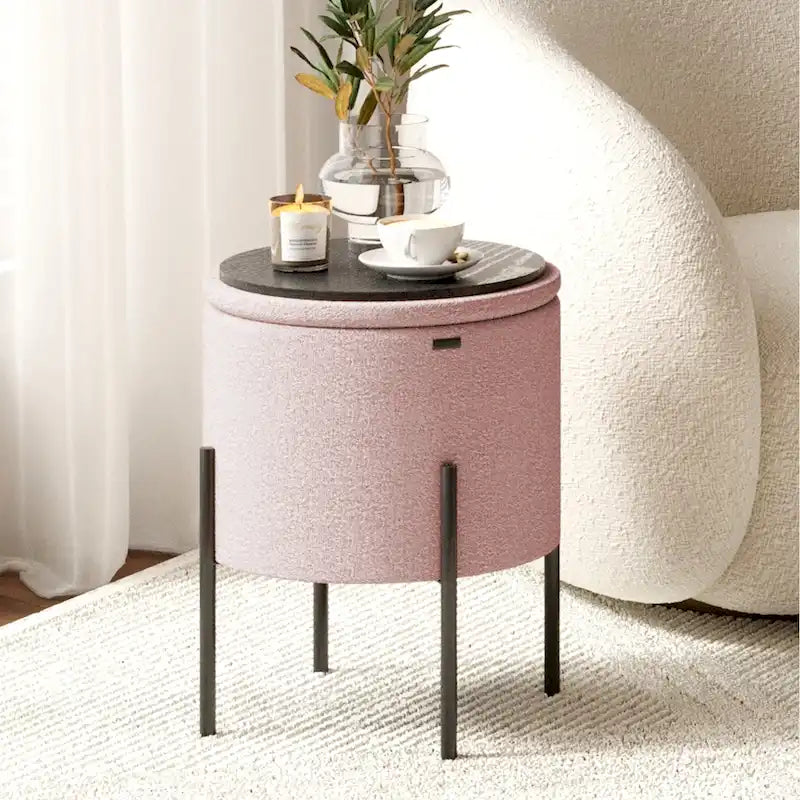 Repose-pieds de rangement rond