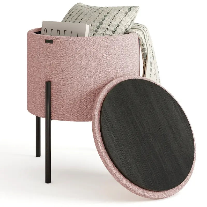 Repose-pieds de rangement rond