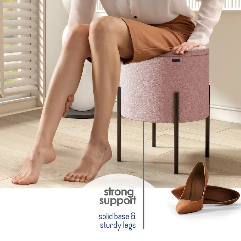 Repose-pieds de rangement rond