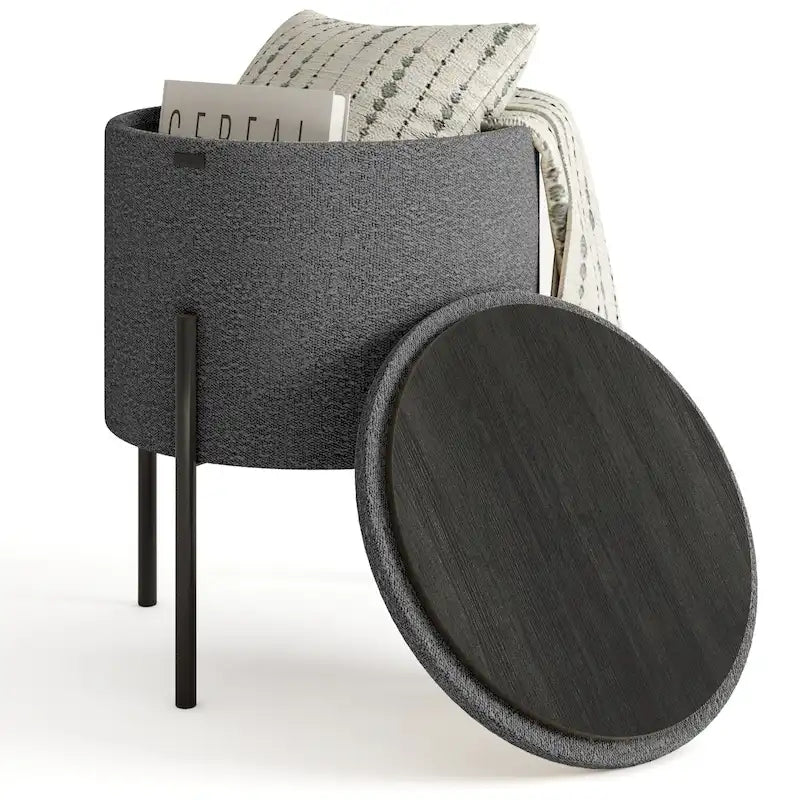 Repose-pieds de rangement rond