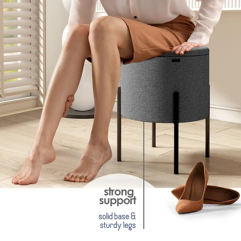Repose-pieds de rangement rond