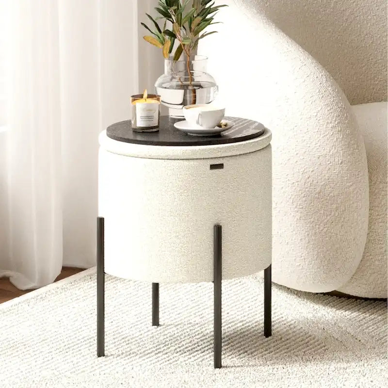 Repose-pieds de rangement rond