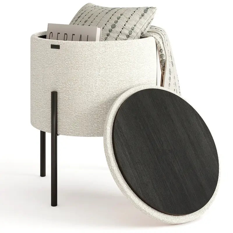 Repose-pieds de rangement rond