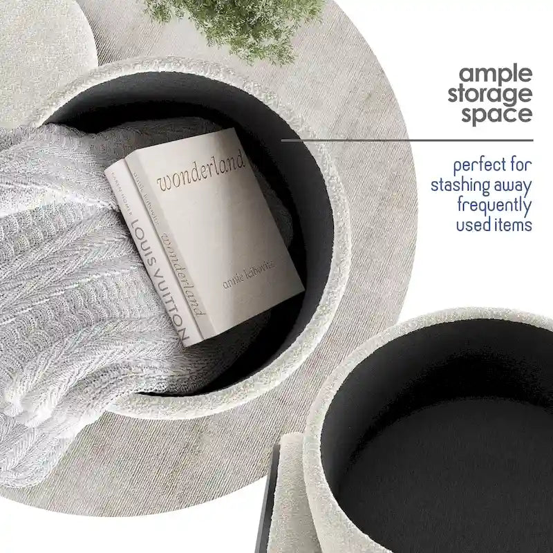 Repose-pieds de rangement rond