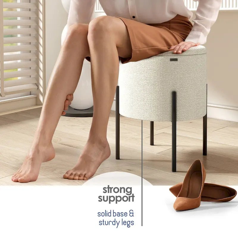 Repose-pieds de rangement rond