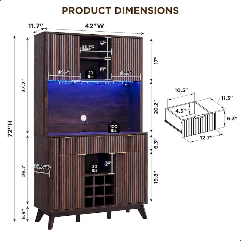 Comptoir de bar à café moderne en bois