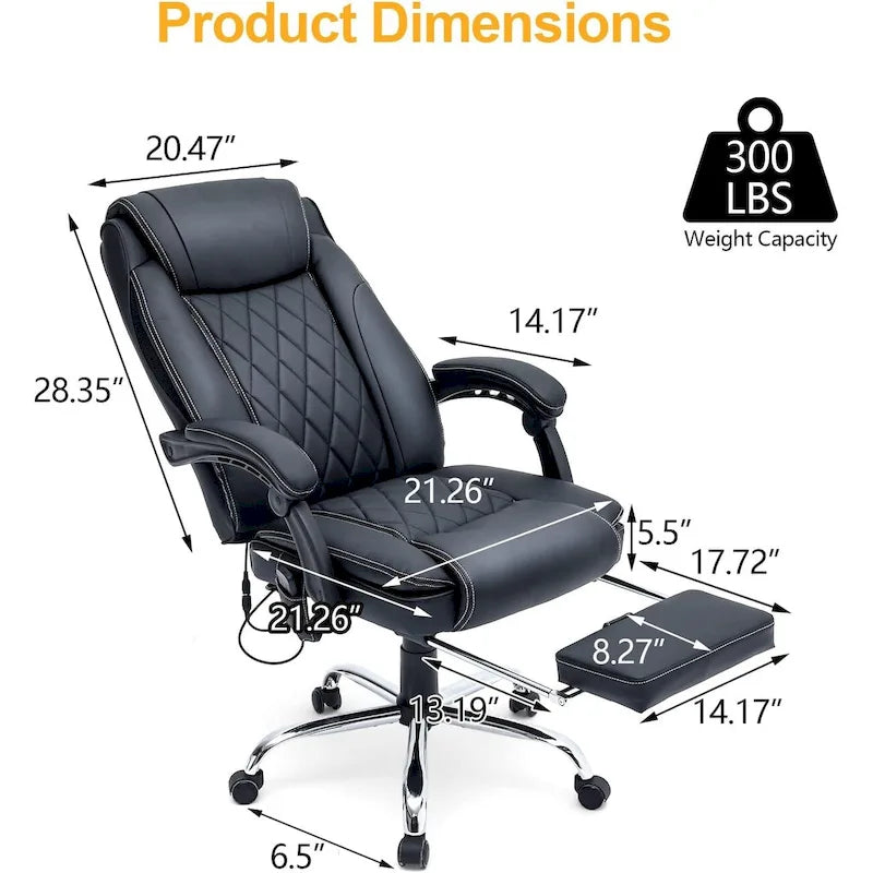 Fauteuil de bureau de direction ergonomique et chauffant