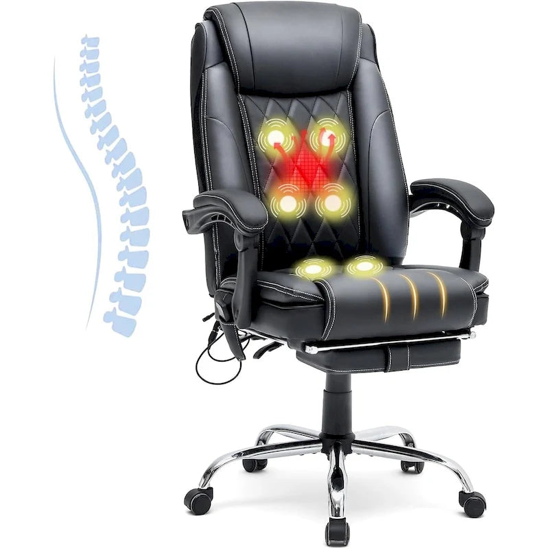 Fauteuil de bureau de direction ergonomique et chauffant