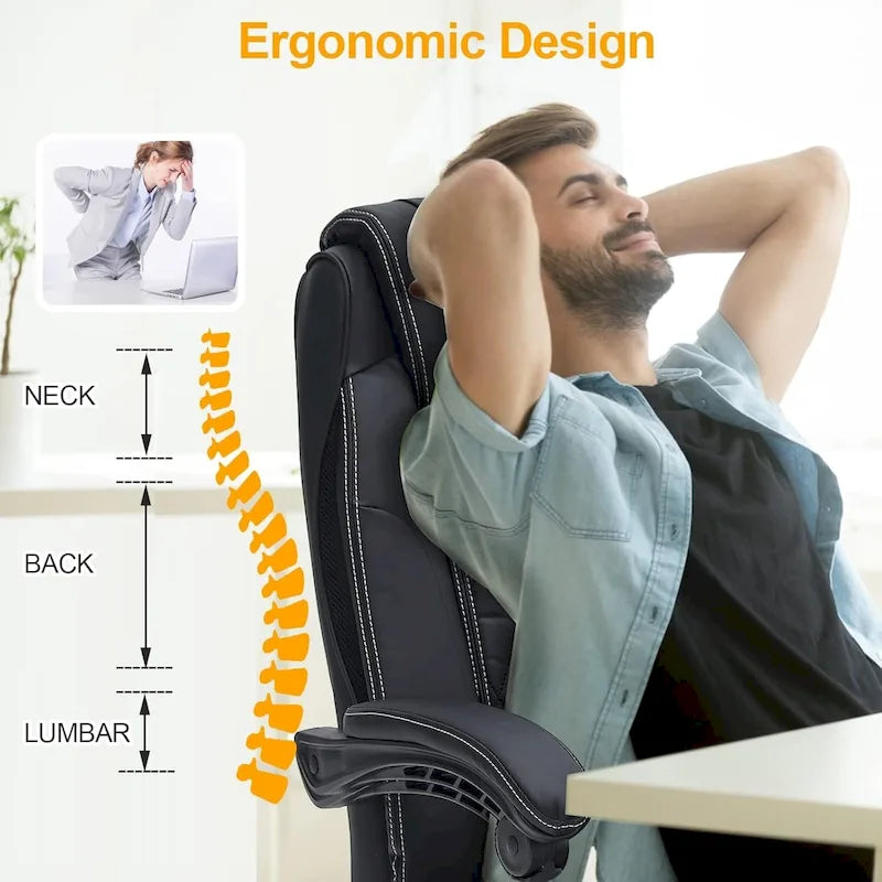 Fauteuil de bureau de direction ergonomique et chauffant