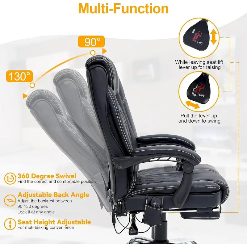 Fauteuil de bureau de direction ergonomique et chauffant