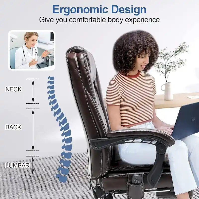 Fauteuil de bureau de direction ergonomique et chauffant