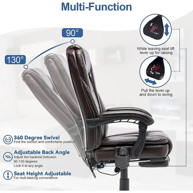 Fauteuil de bureau de direction ergonomique et chauffant