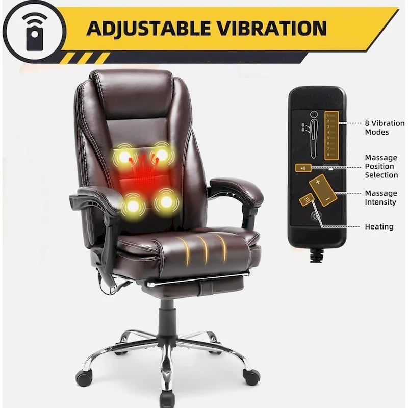 Fauteuil de bureau de direction ergonomique et chauffant