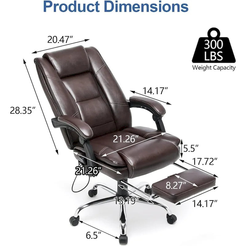 Fauteuil de bureau de direction ergonomique et chauffant