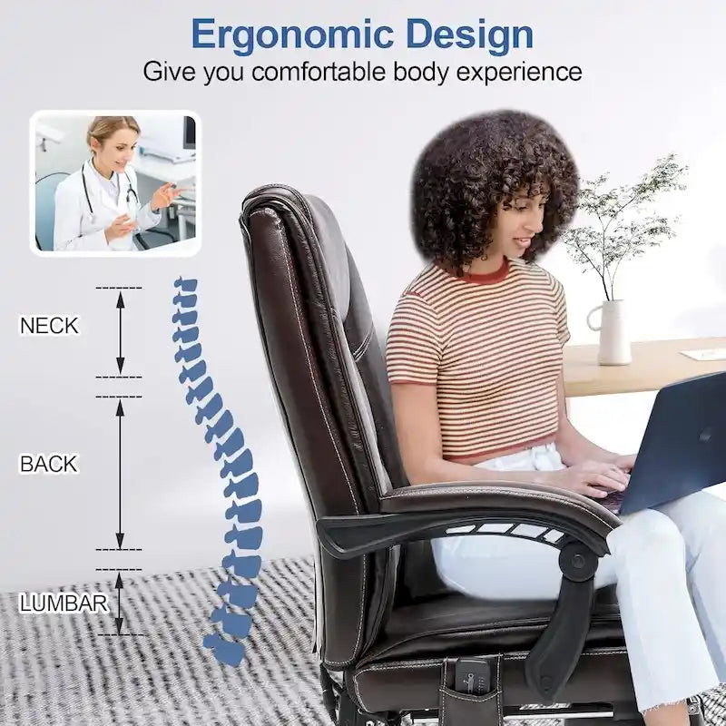 Fauteuil de bureau de direction ergonomique et chauffant