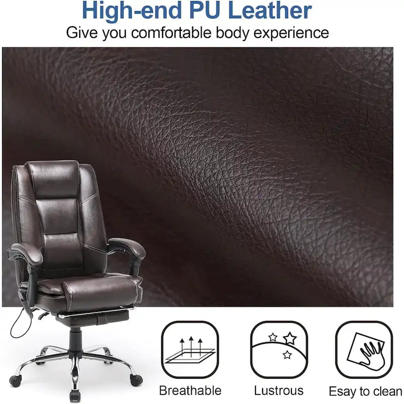 Fauteuil de bureau de direction ergonomique et chauffant