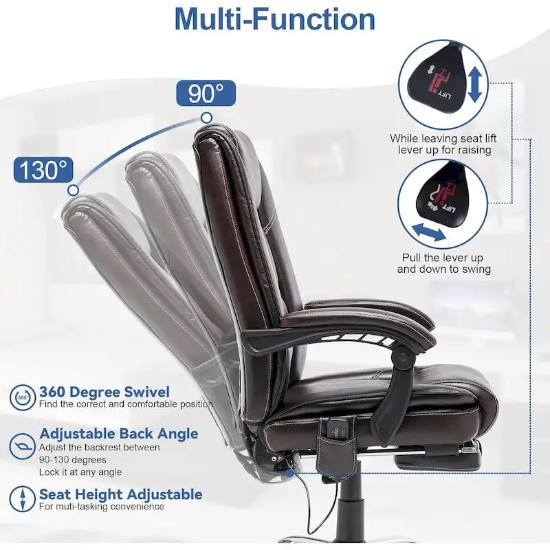 Fauteuil de bureau de direction ergonomique et chauffant