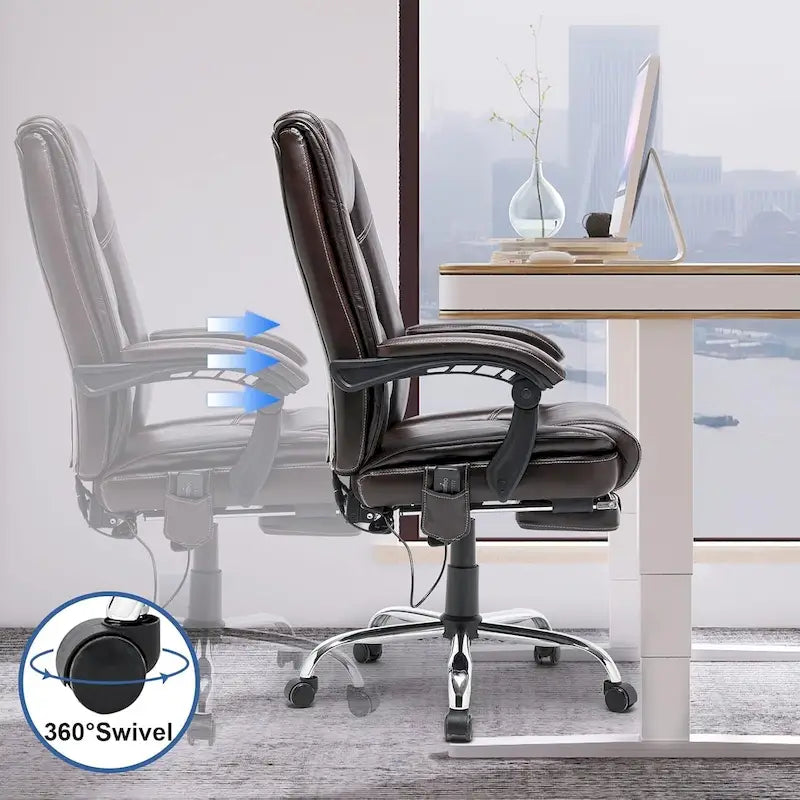Fauteuil de bureau de direction ergonomique et chauffant