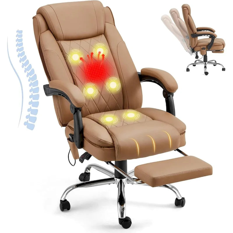 Fauteuil de bureau de direction ergonomique et chauffant