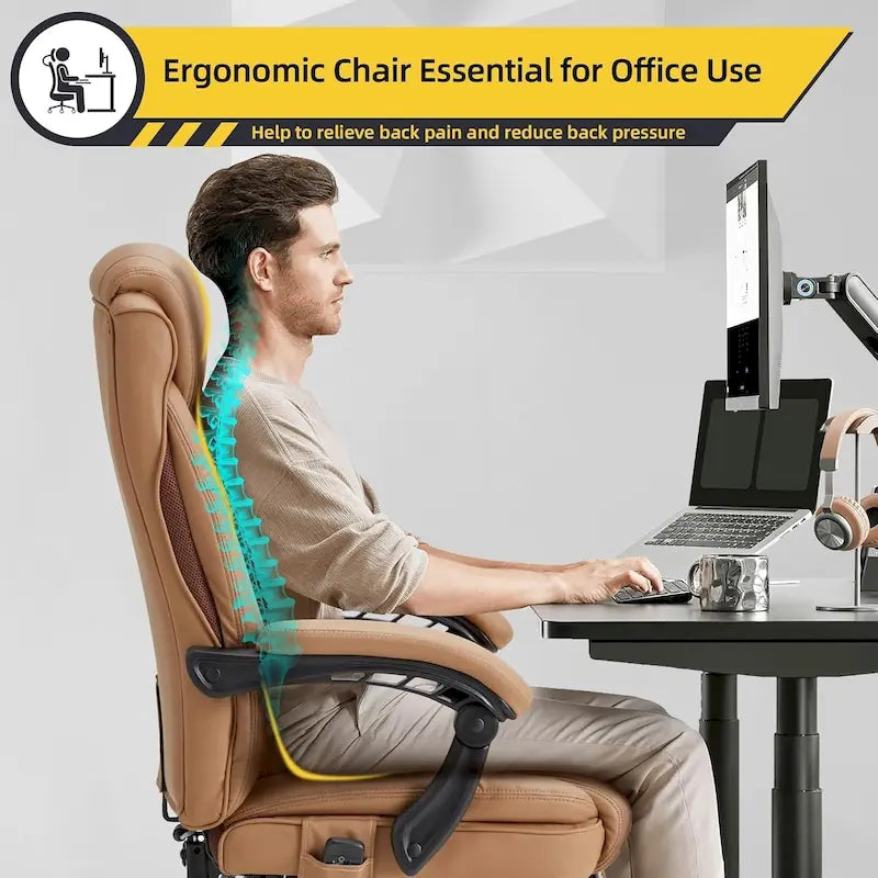 Fauteuil de bureau de direction ergonomique et chauffant