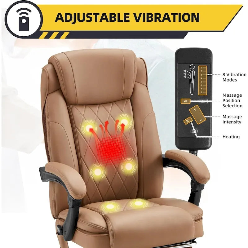 Fauteuil de bureau de direction ergonomique et chauffant
