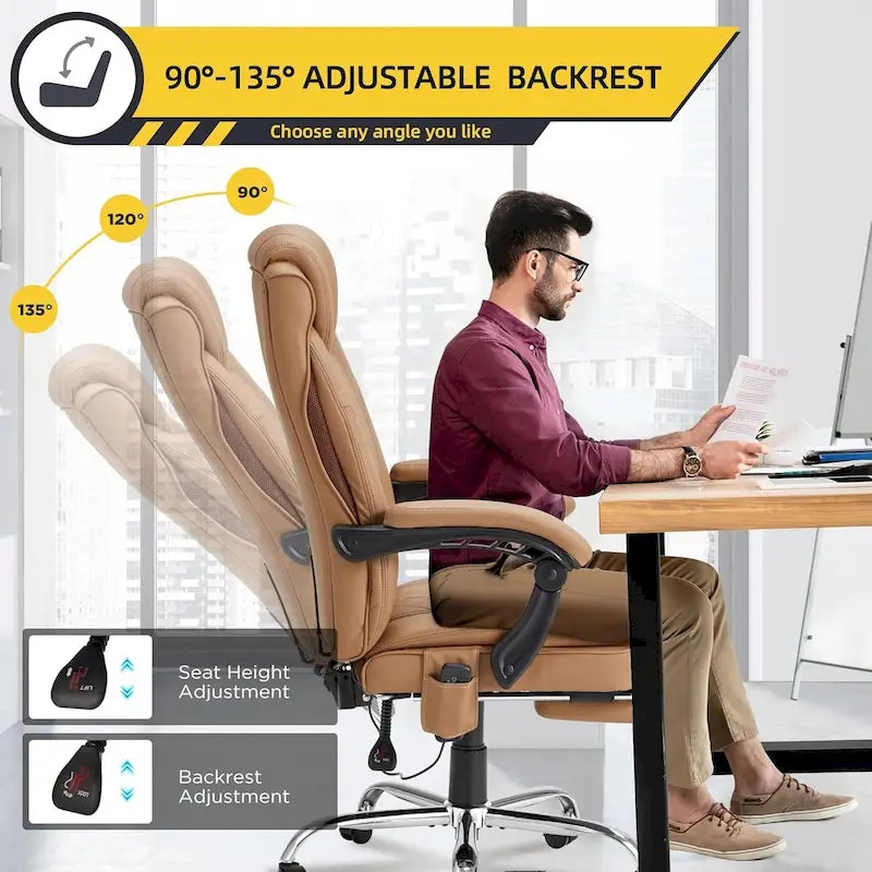 Fauteuil de bureau de direction ergonomique et chauffant