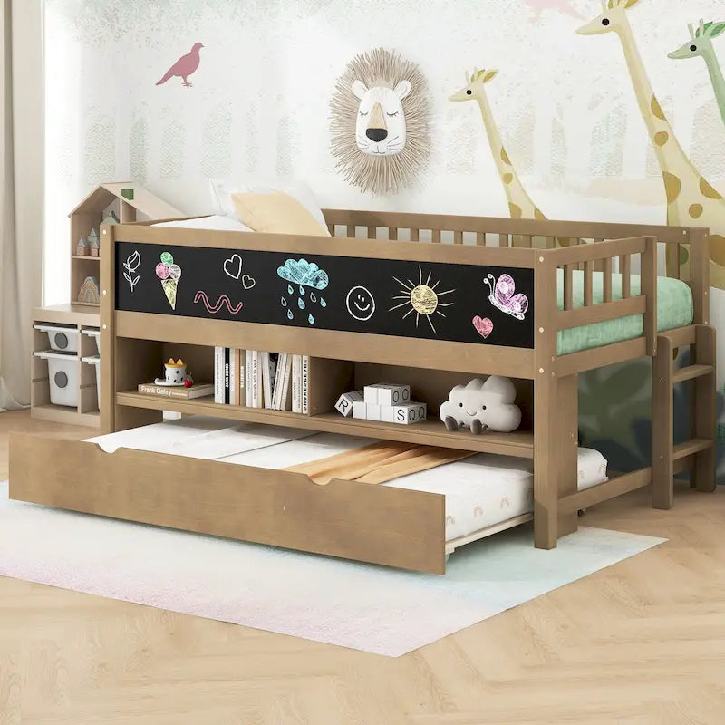 Lit simple bas avec sommier gigogne