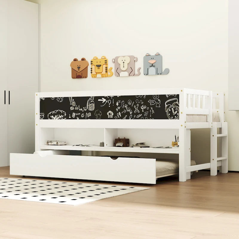 Lit simple bas avec sommier gigogne