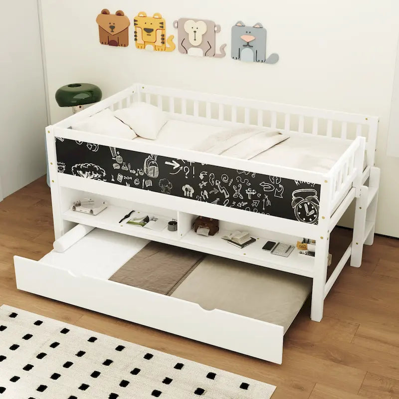 Lit simple bas avec sommier gigogne