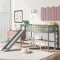 Lit mezzanine bas en bois simple avec échelle et toboggan pour enfants, garçons et filles