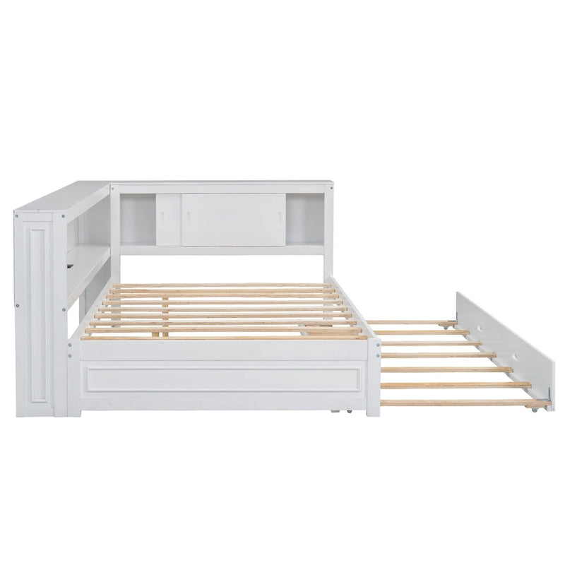 Lit plate-forme moderne en bois, canapé-lit double