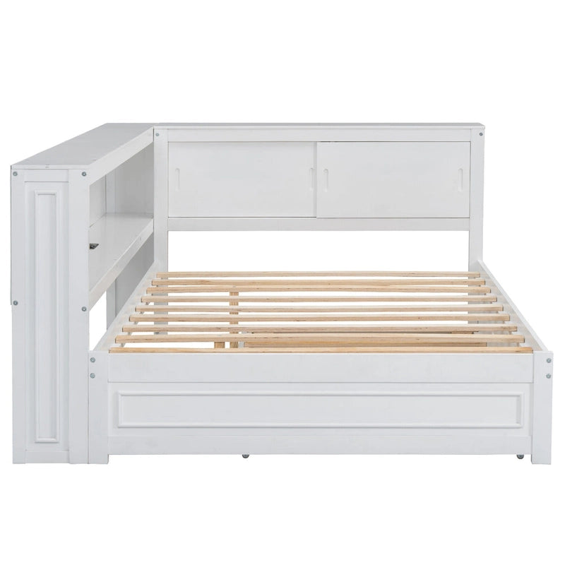 Lit plate-forme moderne en bois, canapé-lit double
