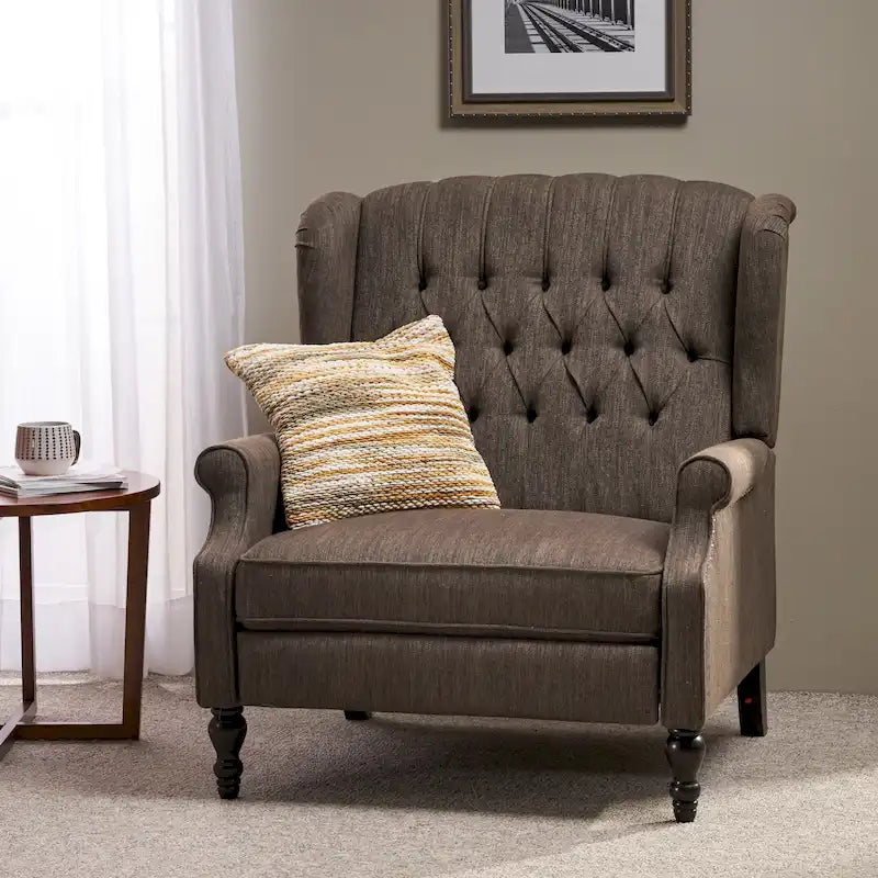 Fauteuil inclinable en tissu à dossier haut, touffeté, très grand format