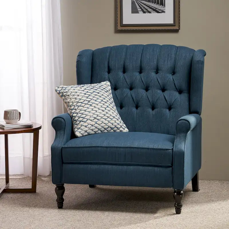Fauteuil inclinable en tissu à dossier haut, touffeté, très grand format