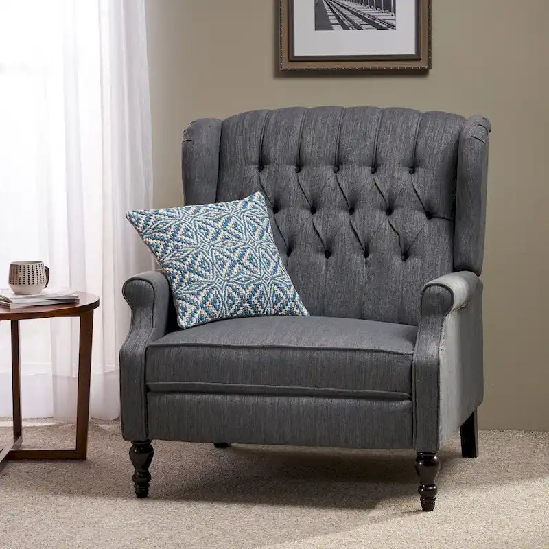 Fauteuil inclinable en tissu à dossier haut, touffeté, très grand format