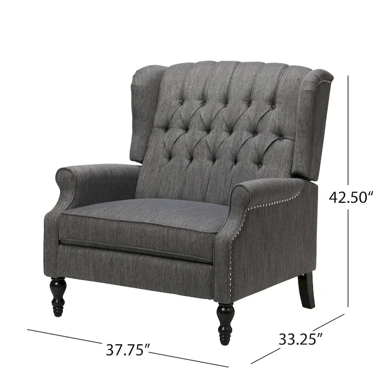 Fauteuil inclinable en tissu à dossier haut, touffeté, très grand format