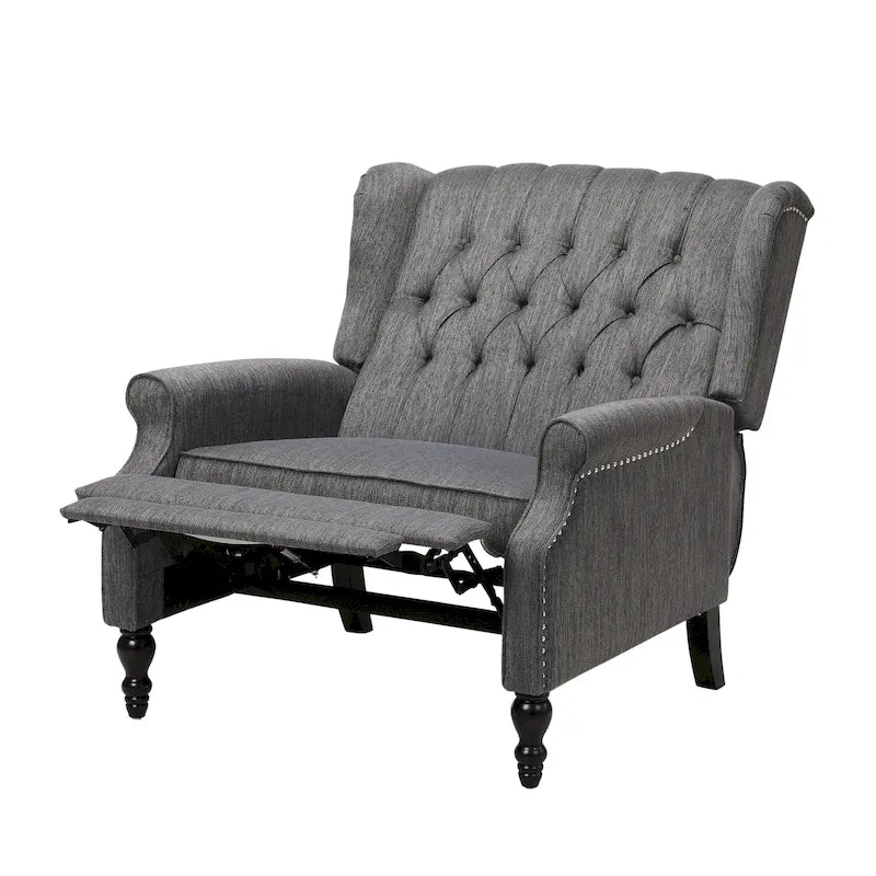 Fauteuil inclinable en tissu à dossier haut, touffeté, très grand format